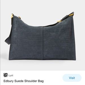 AllSaints Women's Blue Edbury Suede Shoulder Bag